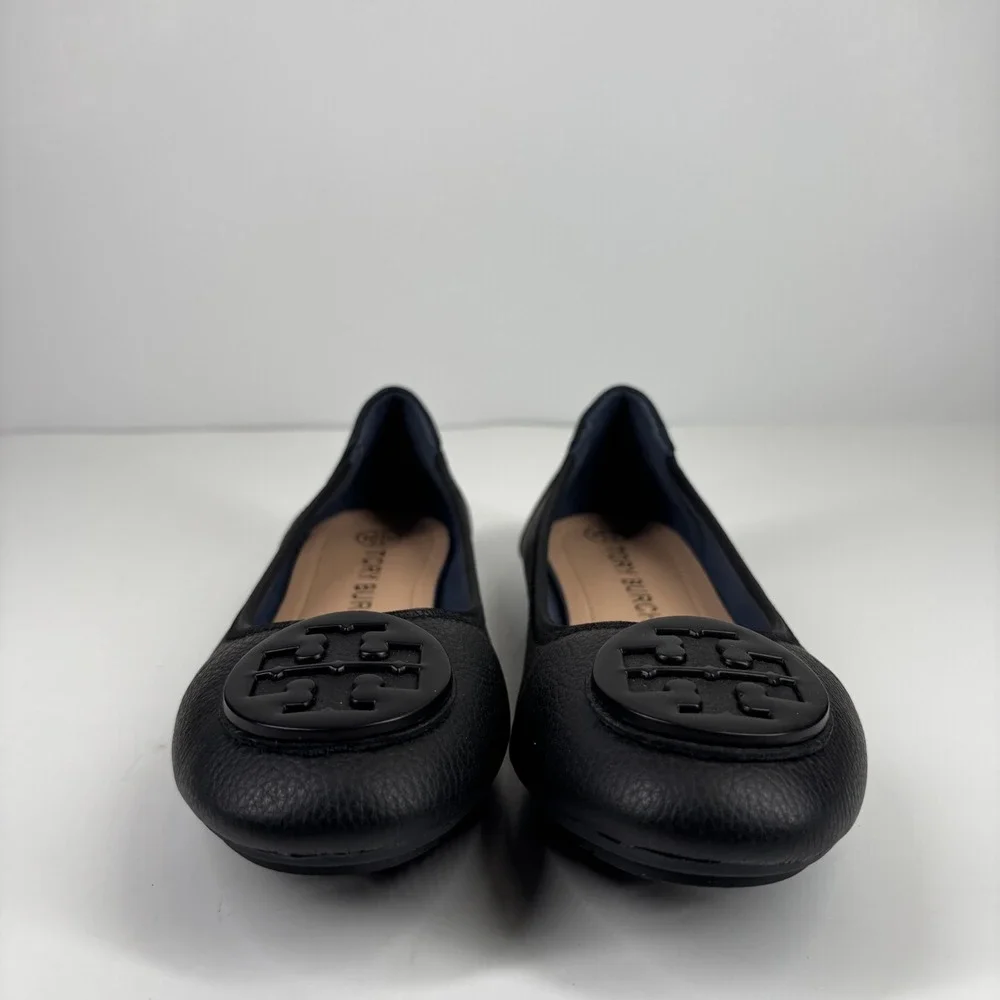 Tory Burch Minnie Women's US 6/36 Perfect Black Leather‎ Travel Ballet Flats
